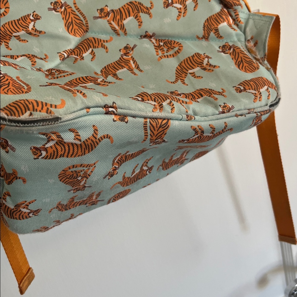 Crate & Kids Tiger Print Backpack - Turquoise and Orange - Picture 6 of 9